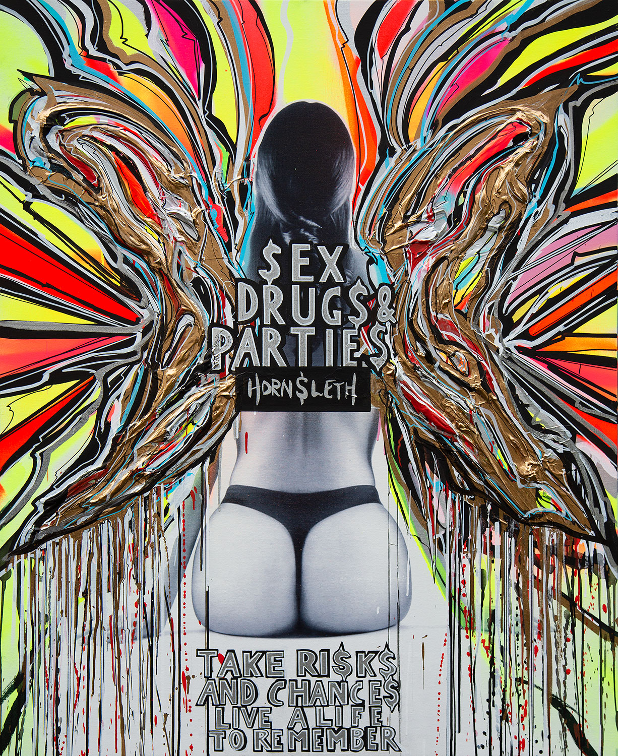 Sex drugs and parties Paintings 2021  Works Hornsleth 
